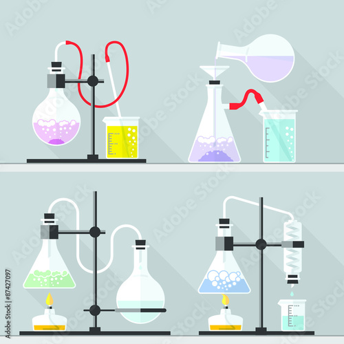 Chemical Research Laboratory. Flat design