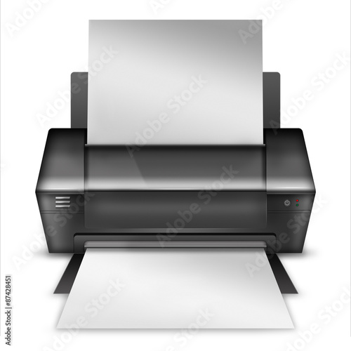 Realistic modern printer.