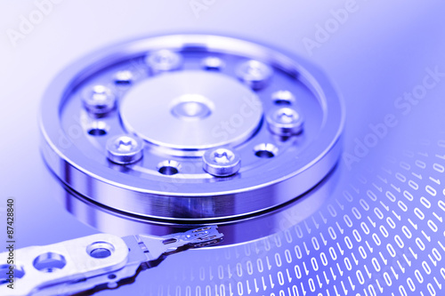 Computer Hard Disk Drive Internals And Binary Number Code