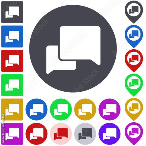 Conversation icon, button, symbol set