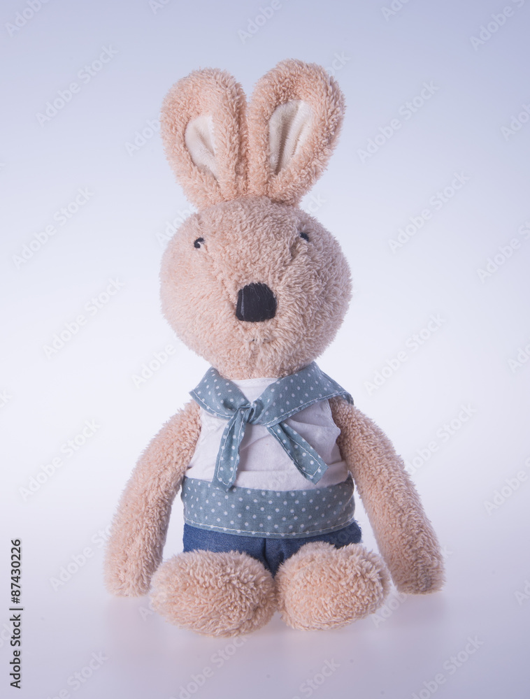 Fototapeta premium rabbit or bunny toy on a background.
