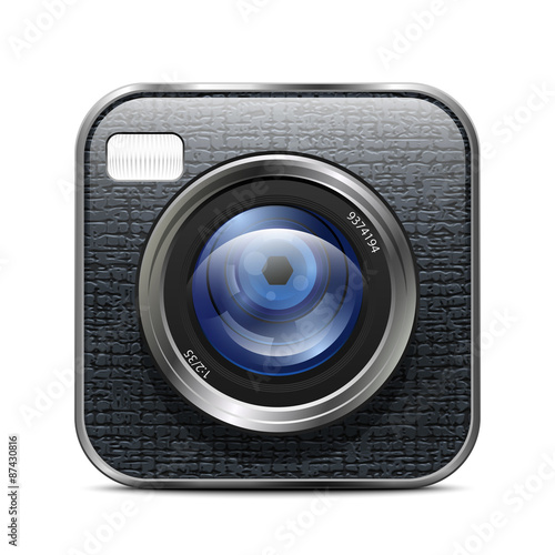 Photo Camera Icon. Vector Illustration