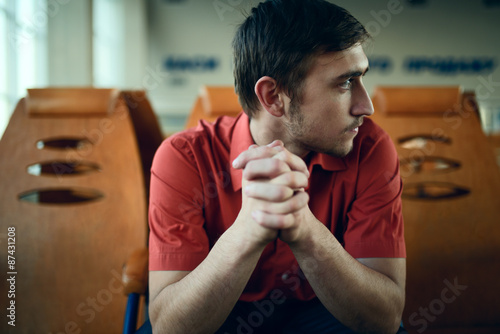 young man waiting something