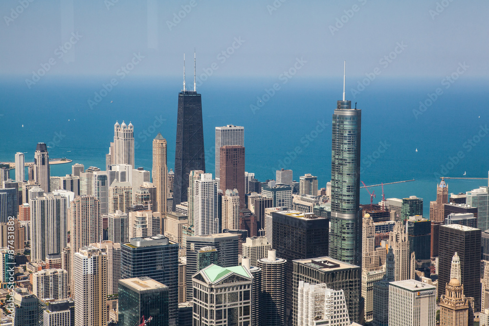 View on Chicago skyline panorama