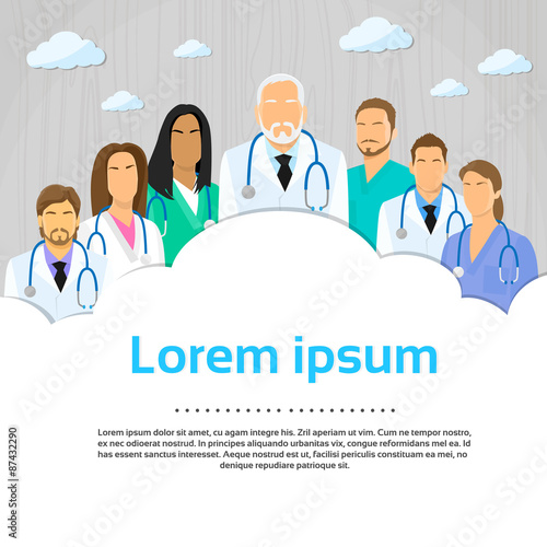 Medical Team Doctor Group Flat Profile Icon 