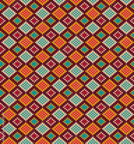 vector knitting seamless background: geometric pattern