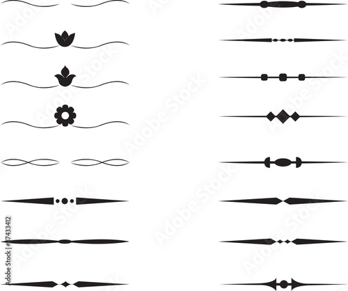 Simple text dividers on white background