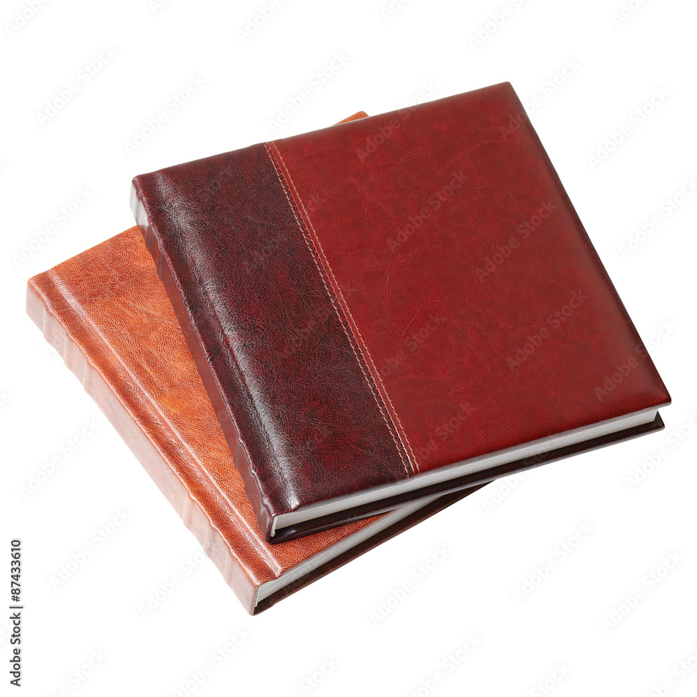 Leather book on an isolated white background. Leather book on an isolated white background.
