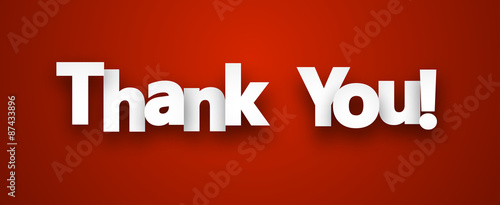 Paper thank you sign.