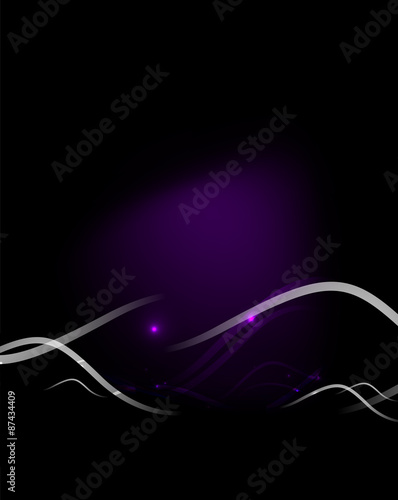 Purple abstract wave in dark space