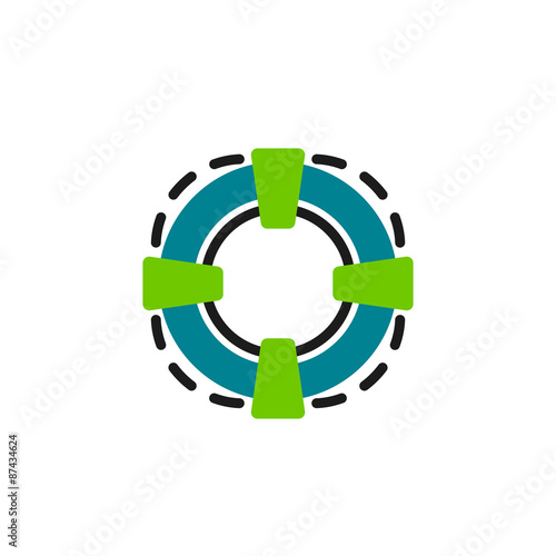Color line icon for flat design. Lifebuoy 