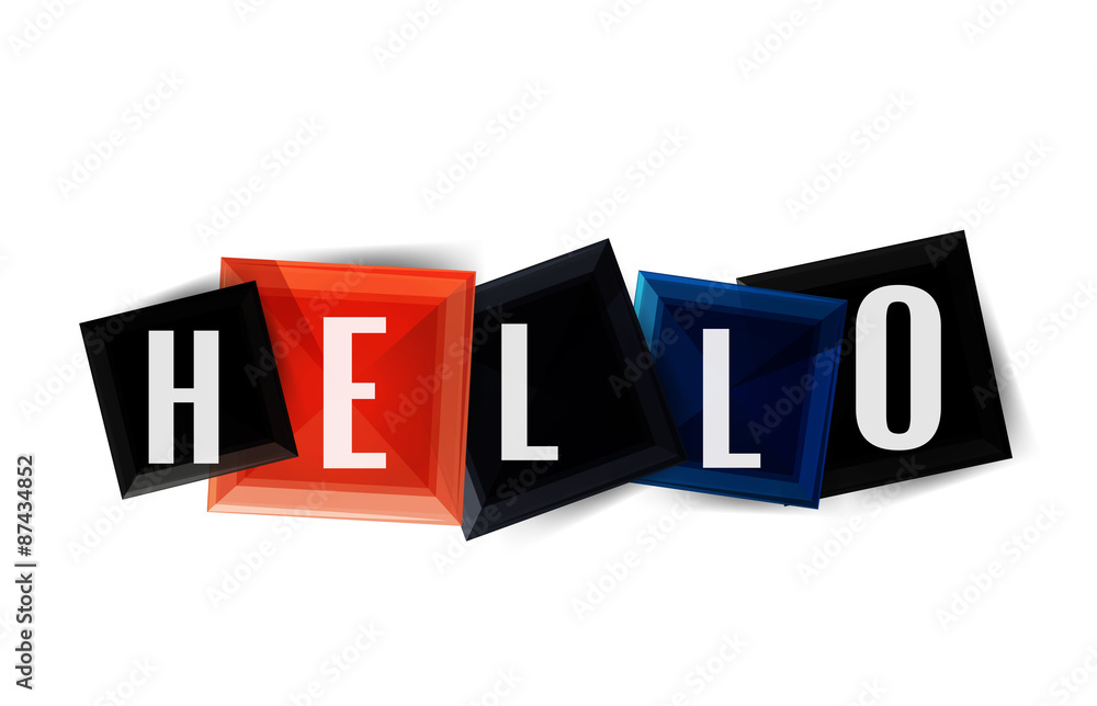 Hello word button banner or squares Hello word button banner or squares