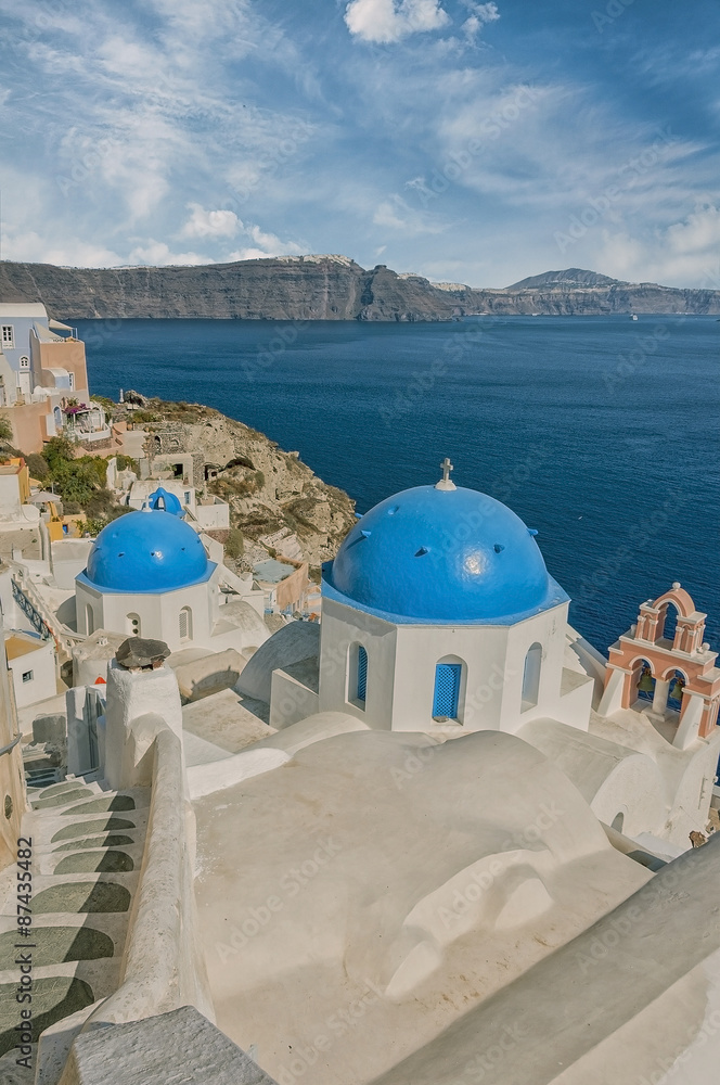 Fototapeta premium Santorini Oia Church Caldera View