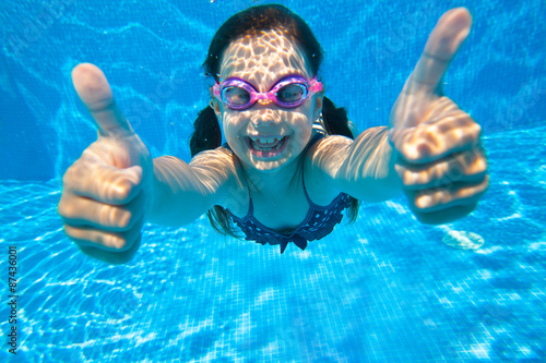 Underwater portrait of girl