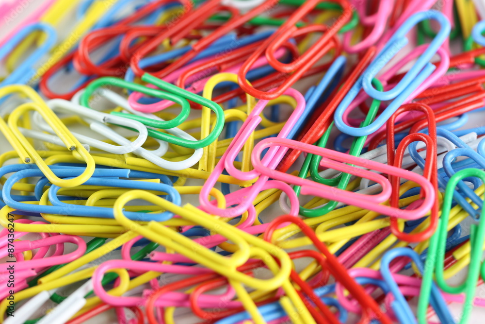 pile of colorful paperclip. pile of colorful paperclip.