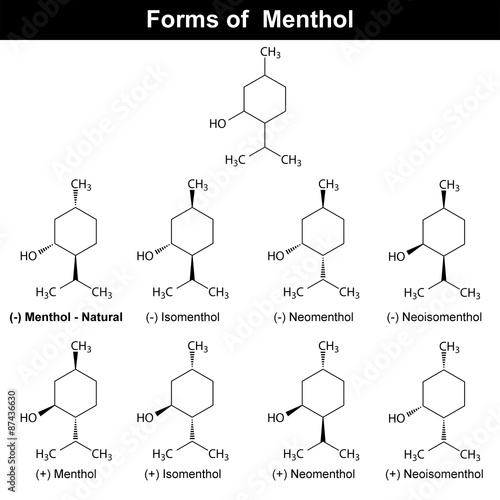Stereoisomers of menthole molecule