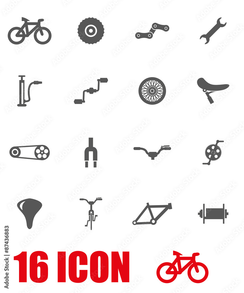 Vector grey bicycle icon set Vector grey bicycle icon set