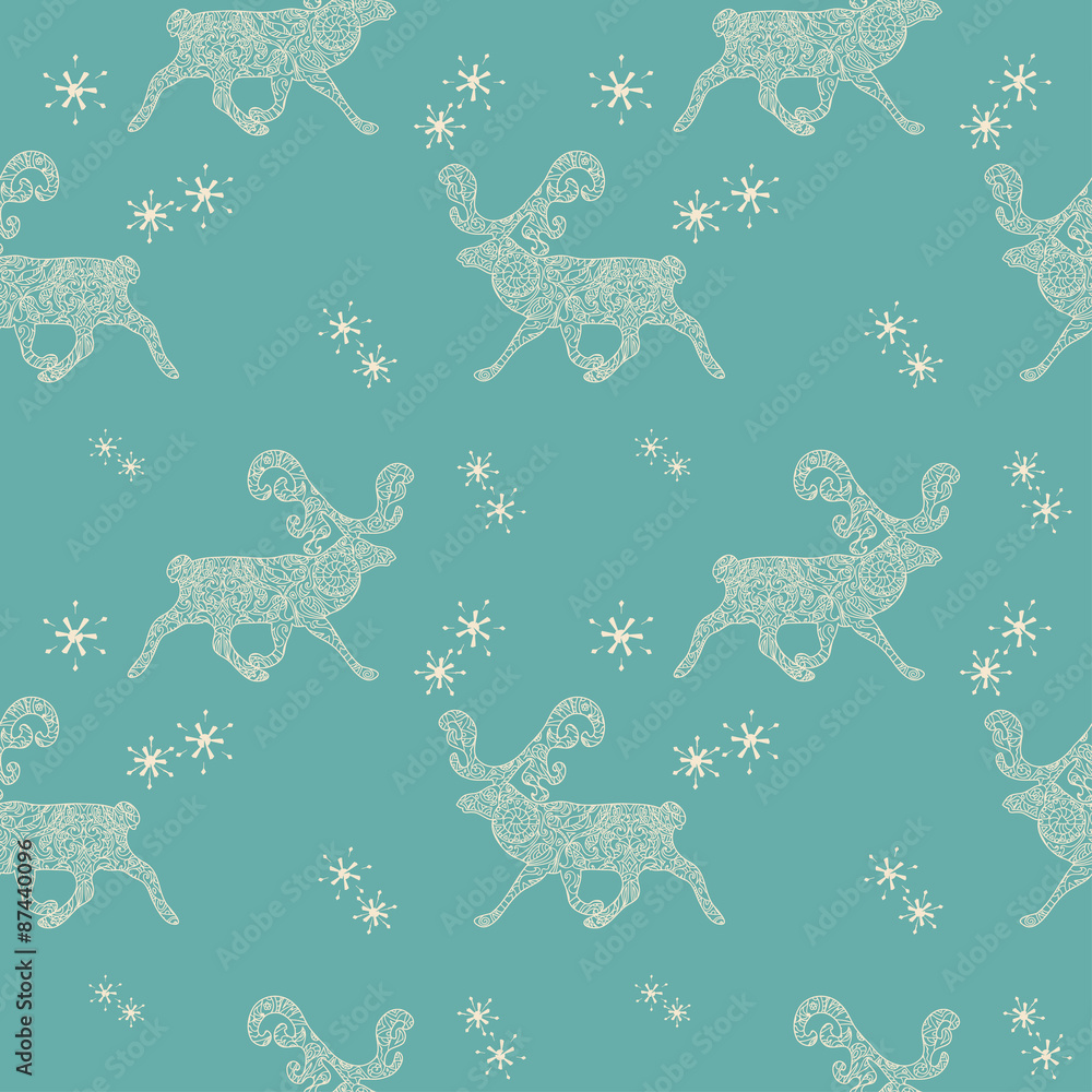 Christmas seamless Pattern with deers Christmas seamless Pattern with deers