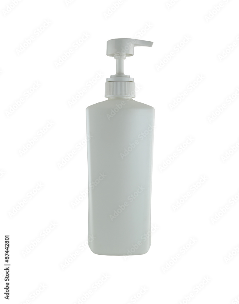 white shampoo bottle isolated on white. white shampoo bottle isolated on white.