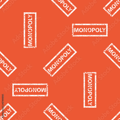Orange MONOPOLY stamp pattern