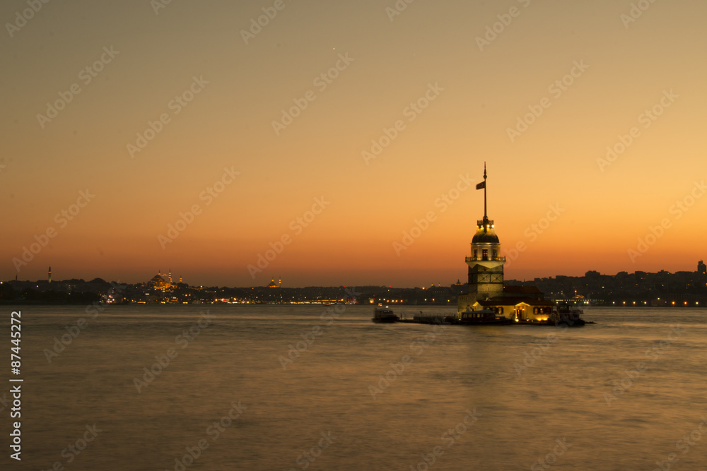  maiden's tower at the sunset