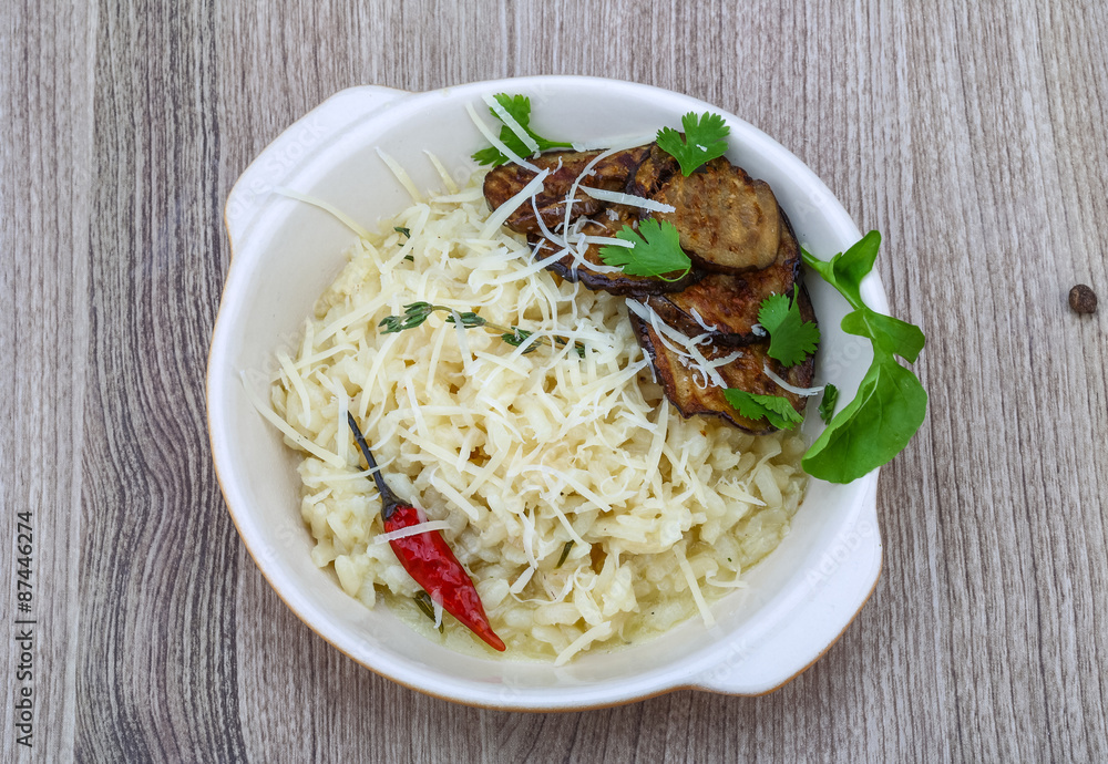 Risotto with eggplant