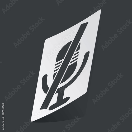 Monochrome muted microphone sticker