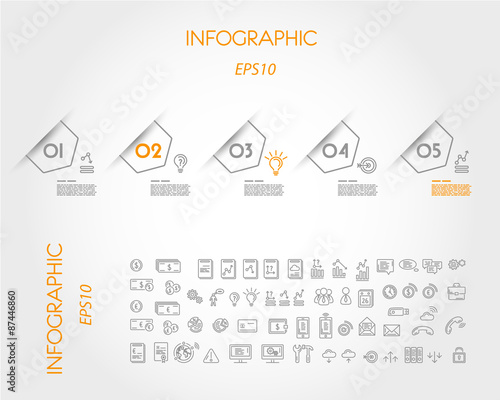linear infographic oblique arrows