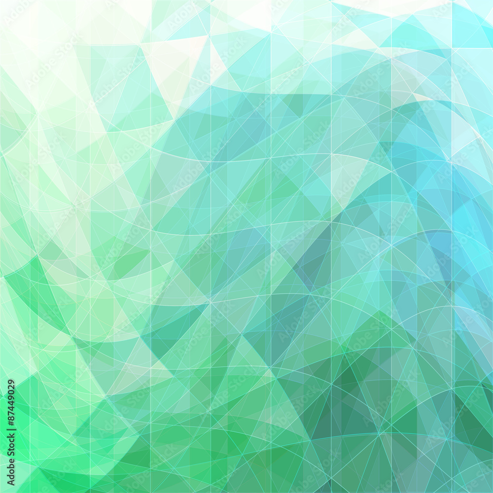Obraz premium triangular wavy abstract background green and blue