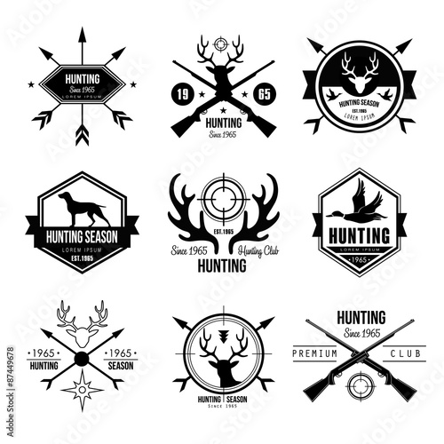 Badges Labels Logo Design Elements Hunting