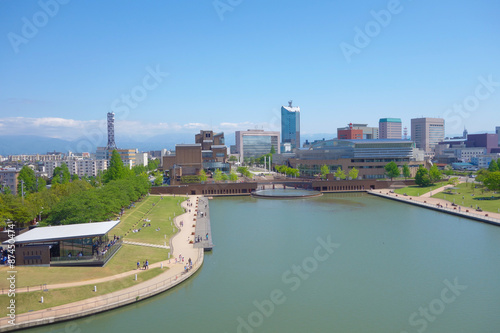 Obraz na płótnie Fugan Canal Park, Toyama, Japan, 富山富岩環水公園