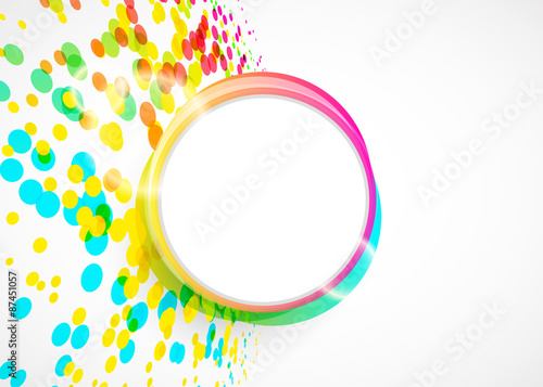 Colorful confetti on white background with great light.