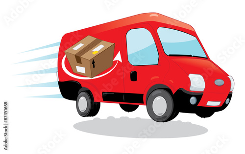 fast shipping courier van