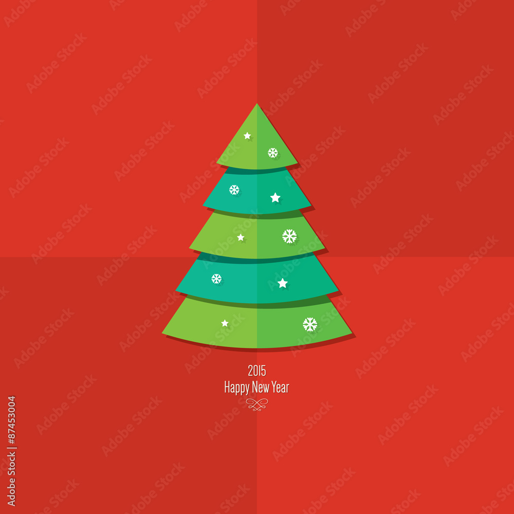 Christmas and New Year. Vector greeting card Christmas and New Year. Vector greeting card