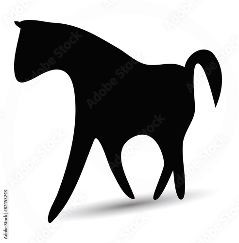 horse silhouette in prancing walk pose