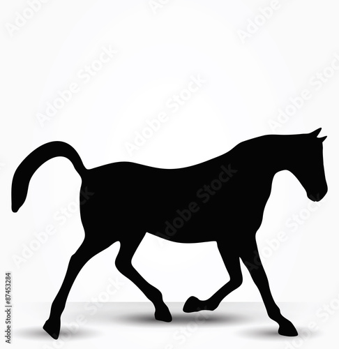 horse silhouette in prancing walk pose