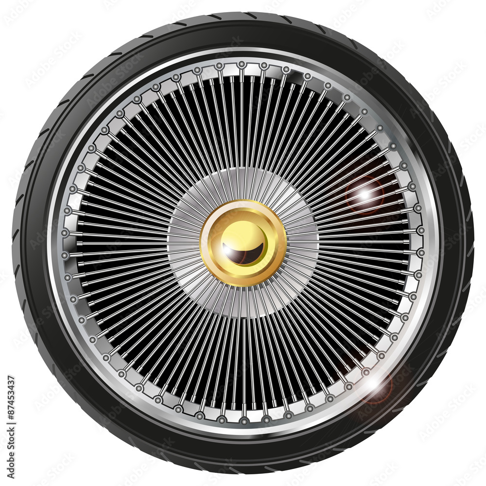 Retro wheel with spokes Retro wheel with spokes