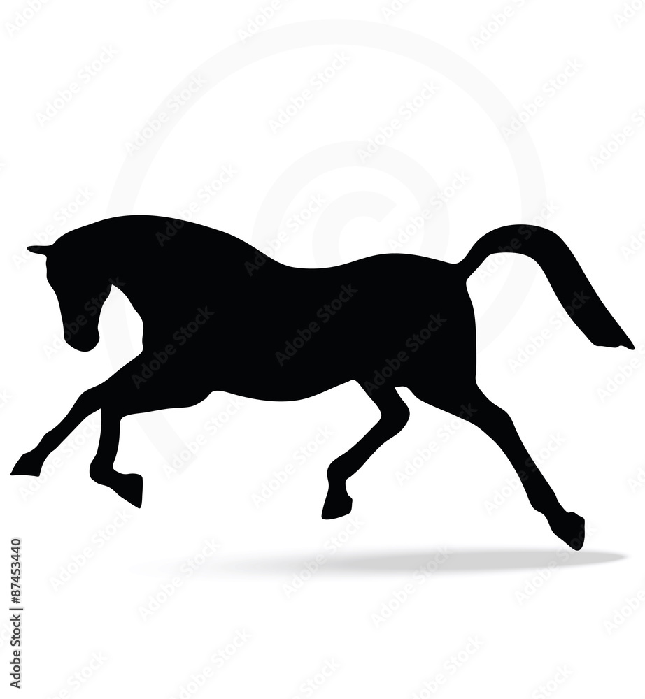 horse silhouette in running pose horse silhouette in running pose