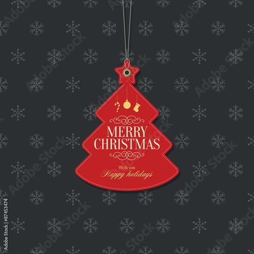 Christmas and New Year. Vector greeting card