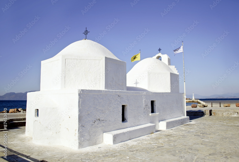 a white greek chapel 