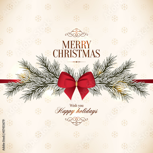 Christmas and New Year. Vector greeting card
