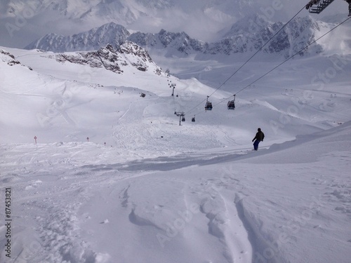 Snowboarden in den Alpen