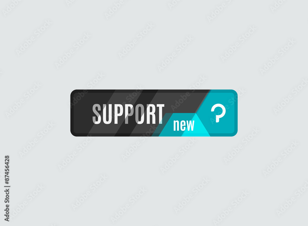 Support button, futuristic hi-tech UI design Support button, futuristic hi-tech UI design