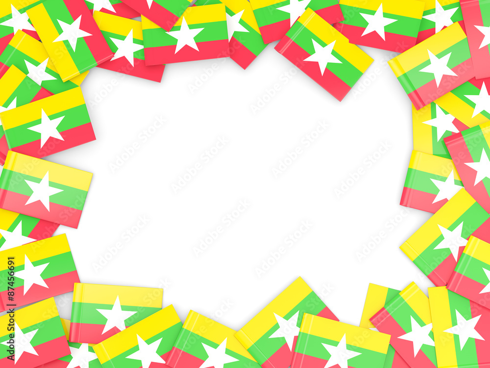 Frame with flag of myanmar Frame with flag of myanmar