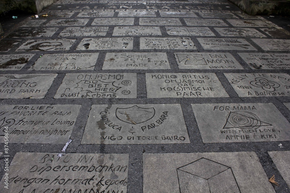 Ubud Walk of Fame, Bali. reserves its concrete sidewalk for any foreign visitor willing to donate money to the street’s renovation project.