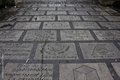 Ubud Walk of Fame, Bali. reserves its concrete sidewalk for any foreign visitor willing to donate money to the street’s renovation project.
