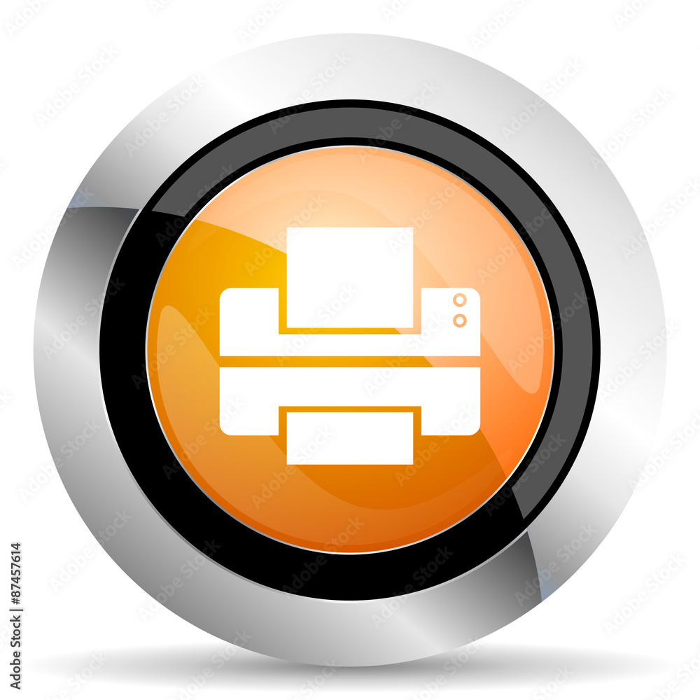 printer orange icon print sign printer orange icon print sign