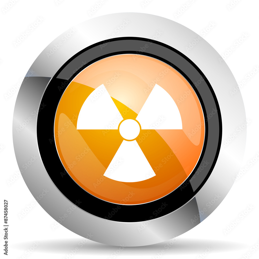 radiation orange icon atom sign radiation orange icon atom sign