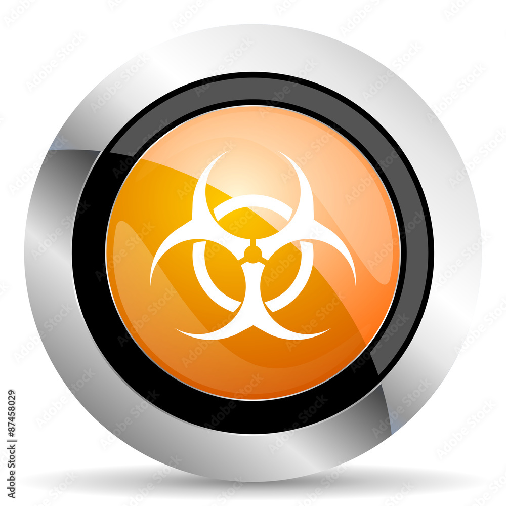 biohazard orange icon virus sign biohazard orange icon virus sign