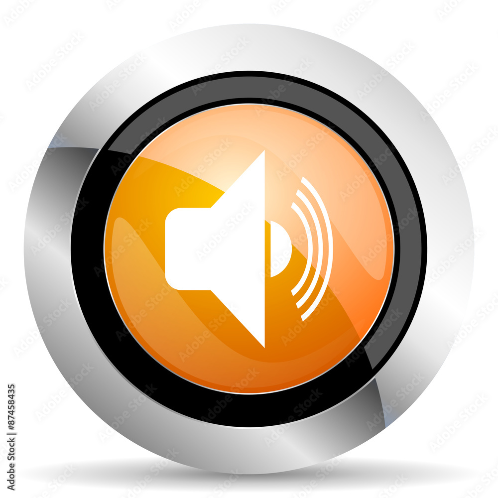 volume orange icon music sign